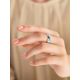 Silver Enamel Floral Band Ring, Ring Size: 6.5 / 17, image , picture 3