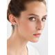 Iris Motif Silver Enamel Earrings, image , picture 3