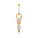 Butterfly Motif Gilded Silver Navel Ring, image 