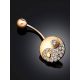 Yin-Yang Motif Gilded Silver Crystal Navel Piercing, image , picture 2
