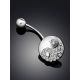 Yin-Yang Motif Sterling Silver Crystal Navel Piercing, image , picture 2