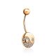 Yin-Yang Motif Gilded Silver Crystal Navel Piercing, image , picture 3