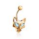 Catlike Design Gilded Silver Topaz Belly Button Ring, image , picture 3