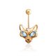 Catlike Design Gilded Silver Topaz Belly Button Ring, image 