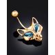 Catlike Design Gilded Silver Topaz Belly Button Ring, image , picture 2