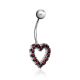 Cute Heart Motif Silver Garnet Navel Piercing, image , picture 3
