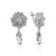 Chic Silver Crystal Earrings, image 