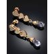 Cute Heart Motif Gilded Silver Crystal Stud Earrings, image , picture 2