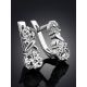 Heart Motif Silver Crystal Earrings, image , picture 2