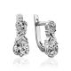 Heart Motif Silver Crystal Earrings, image 
