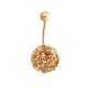 Bubble Motif Gilded Silver Navel Piercing, image 