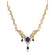 Feather Motif Gilded Silver Blue Spinel Necklace, Length: 45, image 