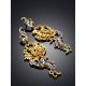Ornate Phoenix Motif Gilded Silver Dangle Earrings, image , picture 2