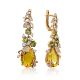 Exquisite Gilded Silver Zultanite Dangle Earrings, image 