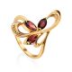 Curvaceous Gilded Silver Garnet Ring, Ring Size: 6.5 / 17, image 