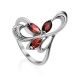 Curvaceous Silver Garnet Ring, Ring Size: 6 / 16.5, image 