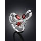 Curvaceous Silver Garnet Ring, Ring Size: 6.5 / 17, image , picture 2