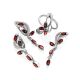 Curvaceous Silver Garnet Dangle Earrings, image , picture 4