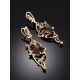 Voluptuous Gilded Silver Smoky Quartz Earrings, image , picture 2
