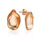 Textured Rose Gold Plated Silver Stud Earrings The Liquid, image 