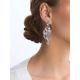 Ornate Phoenix Motif Silver Crystal Dangle Earrings, image , picture 3