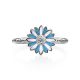 Silver Enamel Daisy Motif Ring, Ring Size: 6 / 16.5, image , picture 4