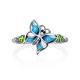 Cute Silver Enamel Butterfly Motif Ring, Ring Size: 6.5 / 17, image , picture 4