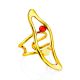 Voluminous Gilded Silver Amber Adjustable Ring The Palazzo, Ring Size: Adjustable, image , picture 2