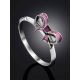 Bow Motif Silver Enamel Ring, Ring Size: 6.5 / 17, image , picture 2