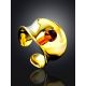 Bright Gilded Silver Amber Ring The Palazzo, Ring Size: Adjustable, image , picture 2