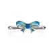 Cute Bow Motif Silver Enamel Ring, Ring Size: 5.5 / 16, image , picture 4