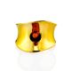 Bright Gilded Silver Amber Ring The Palazzo, Ring Size: Adjustable, image , picture 3