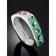Mosaic Design Silver Enamel Ring, Ring Size: 7 / 17.5, image , picture 2