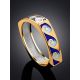 Grecian Pattern Gilded Silver Enamel Ring, Ring Size: 9 / 19, image , picture 2