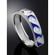 Geometric Silver Enamel Ring, Ring Size: 6.5 / 17, image , picture 2