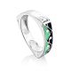 Designer Silver Enamel Ring, Ring Size: 8.5 / 18.5, image 