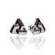 Triangle Silver Enamel Stud Earrings, image 