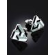 Geometric Silver Enamel Stud Earrings, image , picture 2