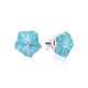 Cute Silver Enamel Floral Stud Earrings, image 