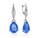 Luminous Blue Quartz Drop Earrings, image 