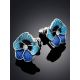 Cute Blue Enamel Floral Stud Earrings, image , picture 2