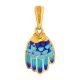 Colorful Hamsa Hand Enamel Pendant, image 