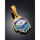 Colorful Hamsa Hand Enamel Pendant, image , picture 2