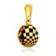 Checkerboard Pattern Gilded Silver Enamel Pendant, image , picture 4
