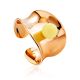 Rose Plated Silver Amber Ring The Palazzo, Ring Size: Adjustable, image 