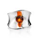 Fashionable Silver Amber Adjustable Ring The Palazzo, Ring Size: Adjustable, image , picture 3