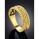 Woven Chain Motif Gilded Silver Ring The ICONIC, Ring Size: 8 / 18, image , picture 2
