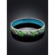 Silver Enamel Iris Motif Bangle Bracelet, image , picture 2