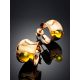Bright Rose Plated Silver Amber Stud Hoop Earrings The Palazzo, image , picture 2