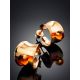 Rose Gold Plated Silver Amber Stud Hoop Earrings The Palazzo, image , picture 2
